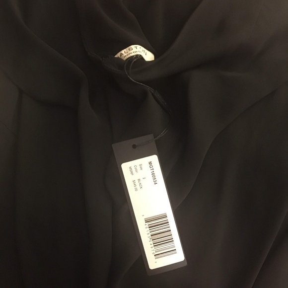 Halston Drape-Back Floor Length Gown w/Cape Detail - Picture 3 of 3